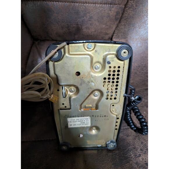 Vintage Black Rotary Dial Desk Telephone w/ Ornate Silver Receiver Phone RARE! - Picture 4 of 6